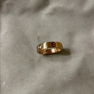 Gold (rose-gold like) Ring with Crystal Accents
